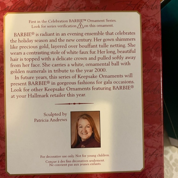 Barbie Hallmark Keepsake Ornaments, NWT, Collectors Edition Years 1996, 2000 - Picture 5 of 7